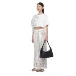 MCM MEDIUM AREN FLAP HOBO BAG IN EMBOSSED MONOGRAM LEATHER BLACK