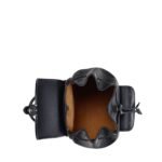 MCM MINI AREN DRAWSTRING BACKPACK IN VISETOS BLACK