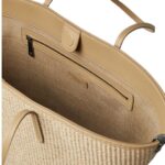 BRUNELLO CUCINELLI TECHNO COTTON RAFFIA SHOPPER BAG WITH MONILI