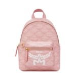 MCM MINI STARK BEBE BOO BACKPACK IN LAURETOS PINK