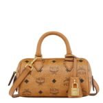 MCM MINI ELLA BOSTON BAG IN VISETOS COGNAC