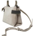 BRUNELLO CUCINELLI SUEDE BAG WITH PRECIOUS BANDS