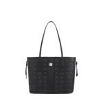 MCM SMALL REVERSIBLE LIZ SHOPPER IN VISETOS BLACK