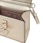 VALENTINO GARAVANI MINI VSLING HANDBAG IN METALLIC GRAINY CALFSKIN
