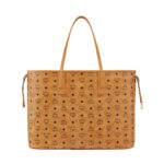 MCM LARGE REVERSIBLE LIZ SHOPPER IN VISETOS COGNAC