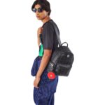 MCM SMALL STARK SIDE STUDS BACKPACK IN VISETOS BLACK