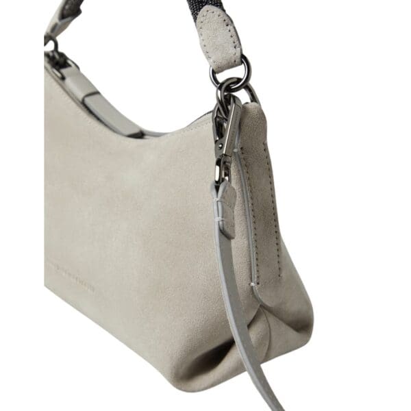 BRUNELLO CUCINELLI SUEDE BAG WITH PRECIOUS BRAIDED HANDLE