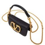 VALENTINO GARAVANI LOCÒ MICRO BAG IN CALFSKIN LEATHER WITH CHAIN