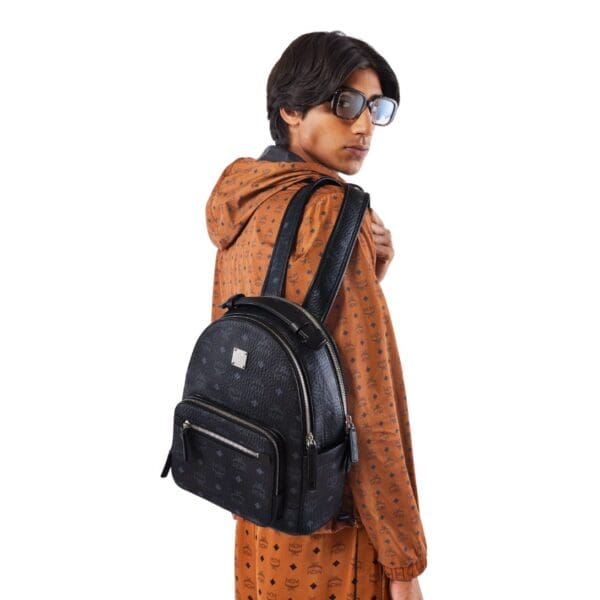MCM SMALL STARK BACKPACK IN VISETOS BLACK