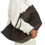 BRUNELLO CUCINELLI CALFSKIN SHOPPER BAG WITH MONILI