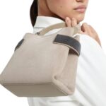 BRUNELLO CUCINELLI SUEDE BAG WITH PRECIOUS BANDS