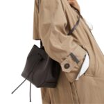 BRUNELLO CUCINELLI CALFSKIN BUCKET BAG WITH MONILI