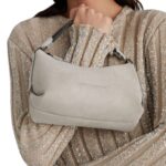 BRUNELLO CUCINELLI SUEDE BAG WITH PRECIOUS BRAIDED HANDLE