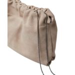 BRUNELLO CUCINELLI SUEDE SOFT BAG WITH PRECIOUS CHAIN
