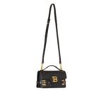 BALMAIN B-BUZZ SHOULDER 24 BAG IN GRID-EMBOSSED CALFSKIN