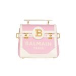 BALMAIN B-BUZZ 23 CANVAS AND LEATHER BAG