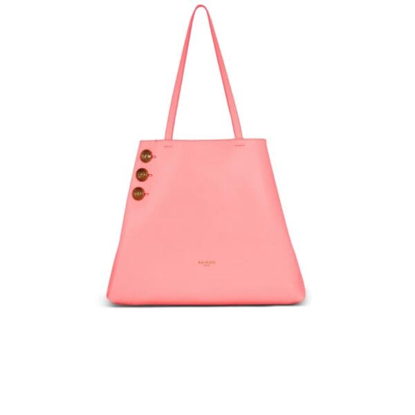 BALMAIN EMBLÈME GRAINED LEATHER TOTE BAG - Image 2