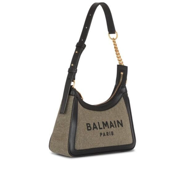 BALMAIN CANVAS B-ARMY HANDBAG WITH LEATHER PANELS - Image 2