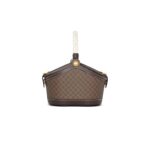 BALMAIN MONOGRAM CANVAS AND LEATHER BUCKET BAG
