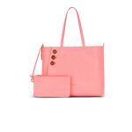 BALMAIN EMBLÈME GRAINED LEATHER TOTE BAG