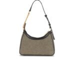 BALMAIN CANVAS B-ARMY HANDBAG WITH LEATHER PANELS