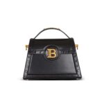 BALMAIN B-BUZZ DYNASTY BAG IN GLAZED LEATHER