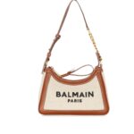 BALMAIN B-ARMY CANVAS BAG WITH LEATHER INSERTS