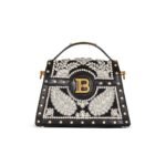 BALMAIN B-BUZZ DYNASTY BAG IN EMBROIDERED SATIN