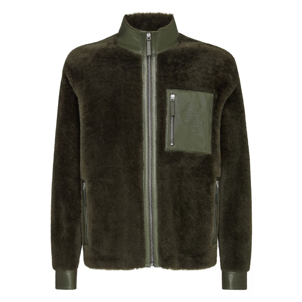BILLIONAIRE LEATHER BOMBER CREST