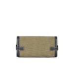 BALMAIN CANVAS B-BUZZ 23 CLUTCH BAG WITH LEATHER PANELS