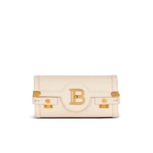 BALMAIN B-BUZZ POUCH 23 LEATHER CLUTCH