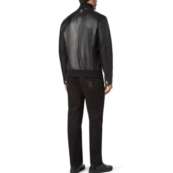 BILLIONAIRE LEATHER BOMBER EMBOSSED CREST