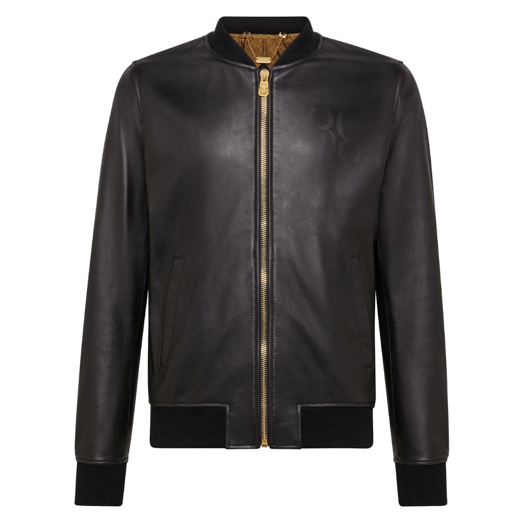 BILLIONAIRE BASIC LEATHER BOMBER MEMBERS ONLY