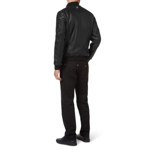 BILLIONAIRE HIGH COLLAR LEATHER BOMBER - Image 2