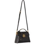 BALMAIN B-BUZZ DYNASTY BAG IN GRID-EMBOSSED CALFSKIN