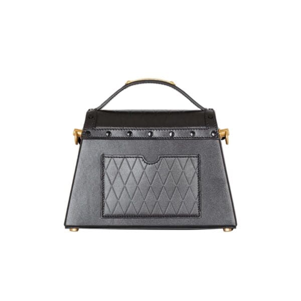 BALMAIN B-BUZZ DYNASTY BAG IN GRID-EMBOSSED CALFSKIN