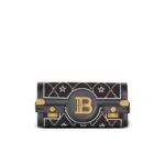 BALMAIN B-BUZZ POUCH 23 SATIN AND CRYSTALS CLUTCH