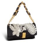 BALMAIN 1945 SOFT EMBROIDERED SATIN CLUTCH