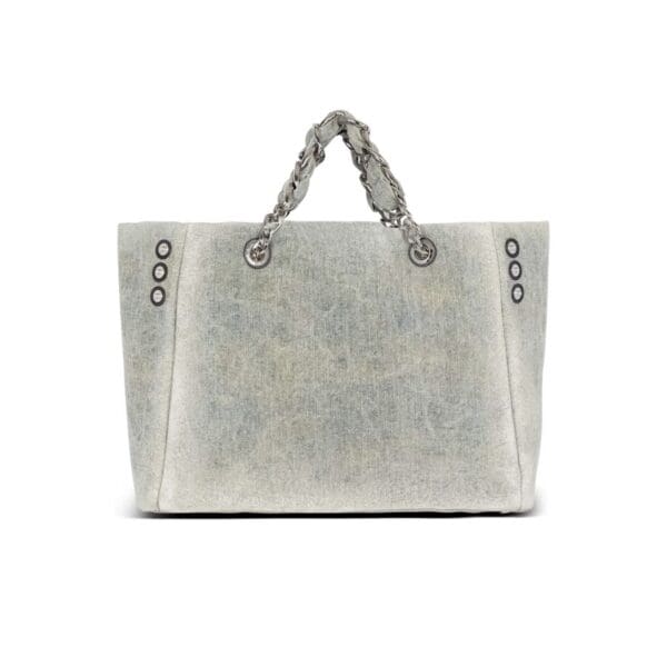 BALMAIN 1945 SOFT FADED DENIM TOTE BAG - Image 3