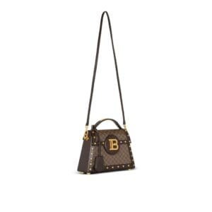 BALMAIN B-BUZZ DYNASTY BAG IN MINI MONOGRAM CANVAS