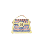 balmain b-buzz dynasty bag embroidered with grid and roses