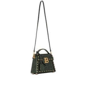 BALMAIN B-BUZZ DYNASTY BAG IN CROCODILE-PRINT LEATHER