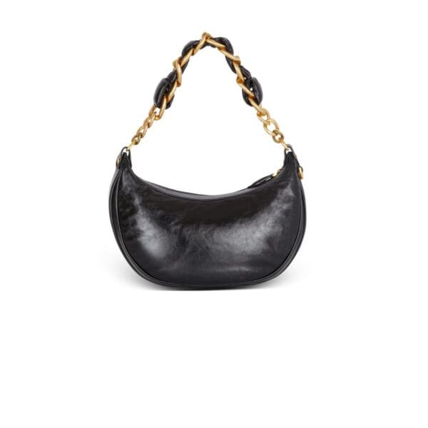 BALMAIN 1945 SOFT HOBO BAG IN CRINKLED LEATHER