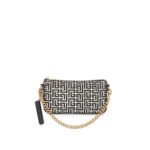 BALMAIN MONOGRAM CANVAS B-ARMY CLUTCH BAG