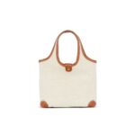 BALMAIN CANVAS AND LEATHER B-ARMY GROCERY BAG