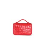 BALMAIN B-BUZZ MINI BAG IN CROCODILE-PRINT LEATHER