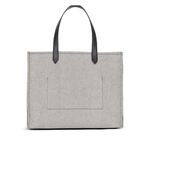 BALMAIN B-ARMY 42 CANVAS AND SMOOTH LEATHER TOTE BAG - Image 3