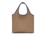 BALMAIN GROCERY BAG IN MONOGRAM CANVAS AND SMOOTH LEATHER