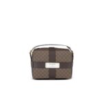 BALMAIN MINI MONOGRAM CANVAS AND LEATHER BOX BAG