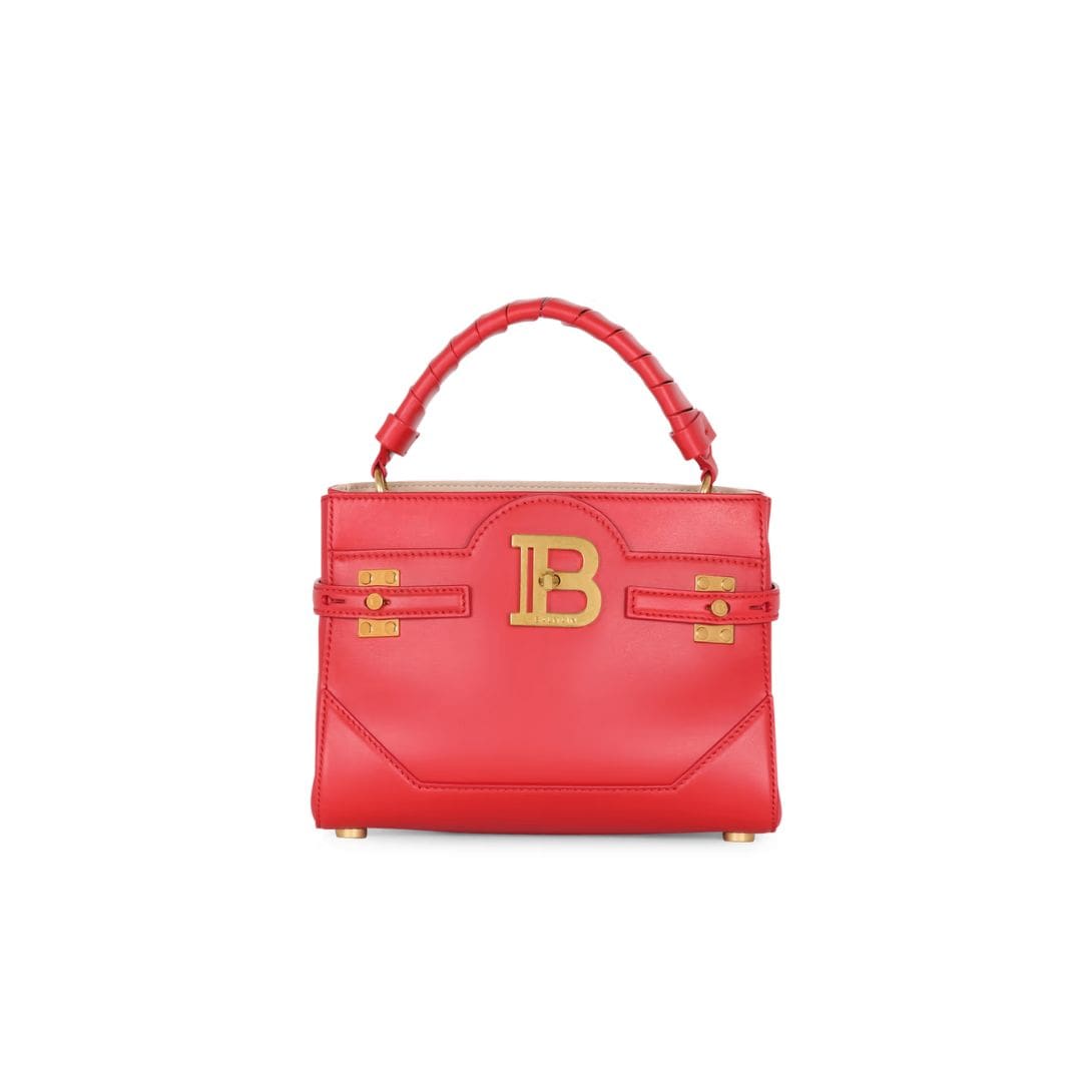 BALMAIN B-BUZZ 22 TOP HANDLE LEATHER BAG